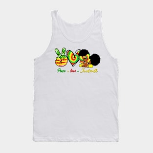 Cute Peace Love Juneteenth June 1865 African black Freedom Women Tank Top